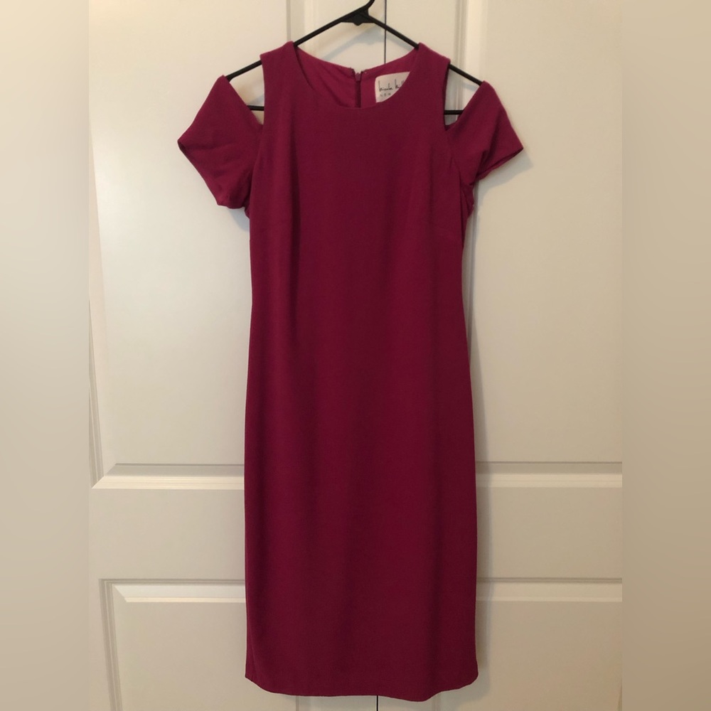 Nicole Miller cutout shoulder dress size 2 in magenta. Great condition.